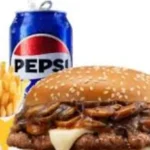 Swiss Mushroom Burger+Fries+Soda