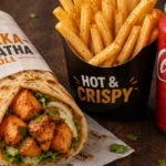 Tikka Paratha Roll+Fries+Soda