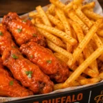 6 Hot Buffalo Wings with Fries